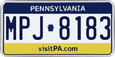 PA license plate MPJ8183