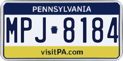 PA license plate MPJ8184