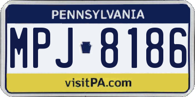 PA license plate MPJ8186
