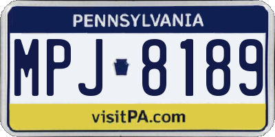 PA license plate MPJ8189