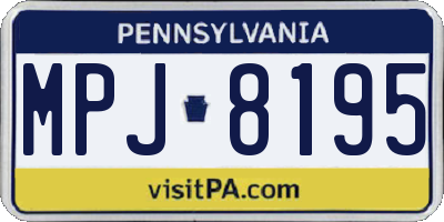 PA license plate MPJ8195