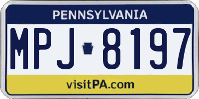 PA license plate MPJ8197