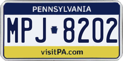 PA license plate MPJ8202