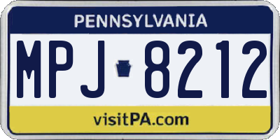 PA license plate MPJ8212