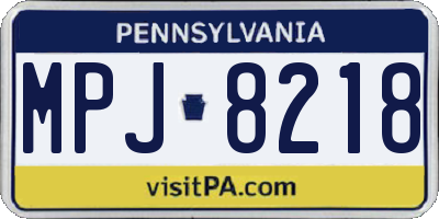 PA license plate MPJ8218