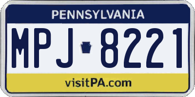 PA license plate MPJ8221