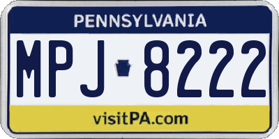 PA license plate MPJ8222
