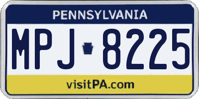 PA license plate MPJ8225