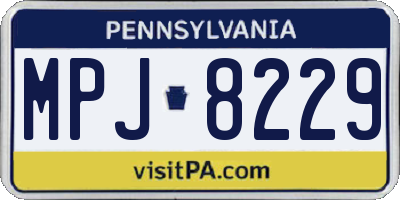 PA license plate MPJ8229