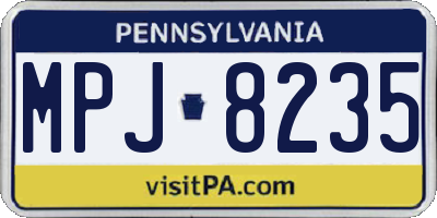PA license plate MPJ8235