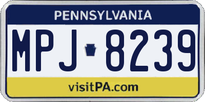 PA license plate MPJ8239