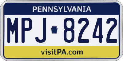 PA license plate MPJ8242