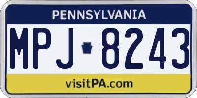 PA license plate MPJ8243
