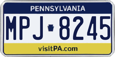 PA license plate MPJ8245