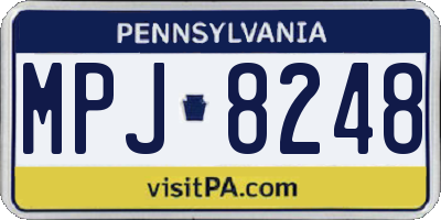 PA license plate MPJ8248