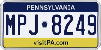 PA license plate MPJ8249