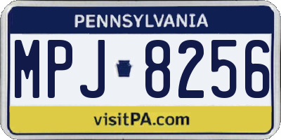 PA license plate MPJ8256