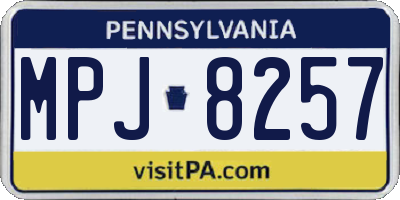 PA license plate MPJ8257