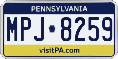 PA license plate MPJ8259