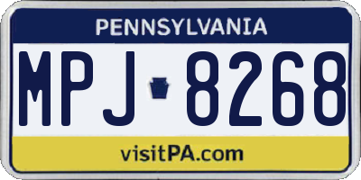 PA license plate MPJ8268