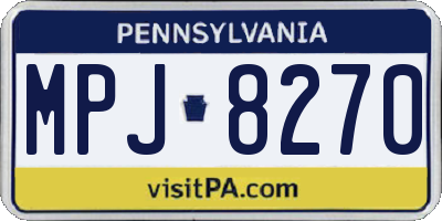 PA license plate MPJ8270