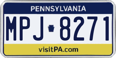 PA license plate MPJ8271