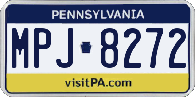 PA license plate MPJ8272