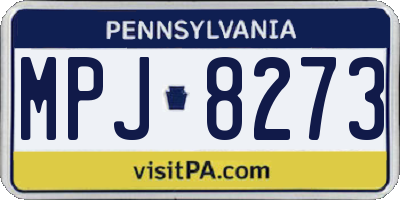 PA license plate MPJ8273