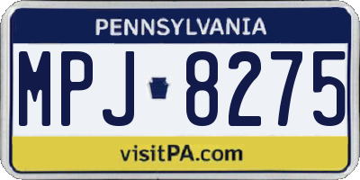 PA license plate MPJ8275