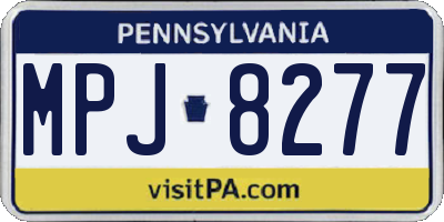 PA license plate MPJ8277