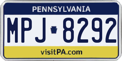PA license plate MPJ8292