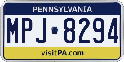 PA license plate MPJ8294