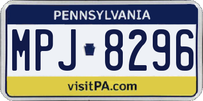 PA license plate MPJ8296