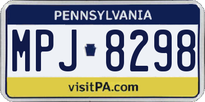PA license plate MPJ8298