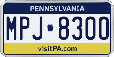 PA license plate MPJ8300