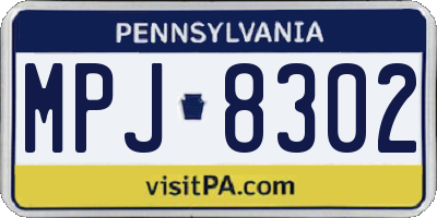 PA license plate MPJ8302
