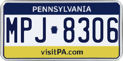 PA license plate MPJ8306