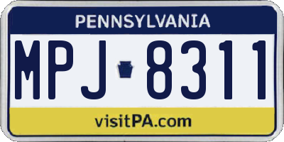 PA license plate MPJ8311
