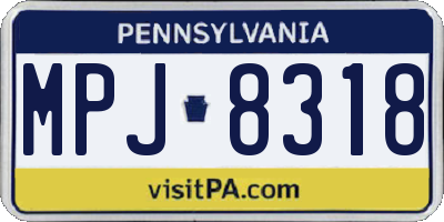 PA license plate MPJ8318