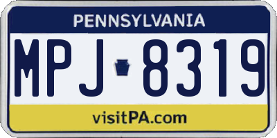 PA license plate MPJ8319