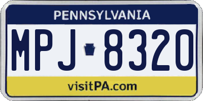 PA license plate MPJ8320