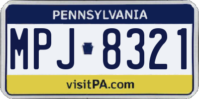 PA license plate MPJ8321