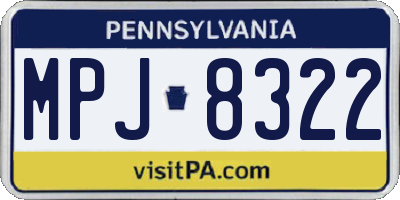 PA license plate MPJ8322