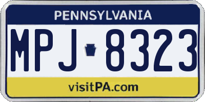 PA license plate MPJ8323