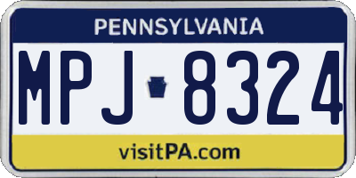 PA license plate MPJ8324