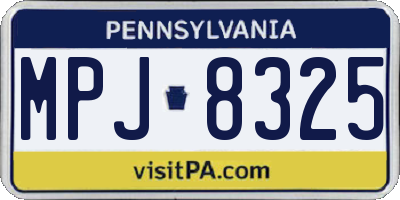 PA license plate MPJ8325