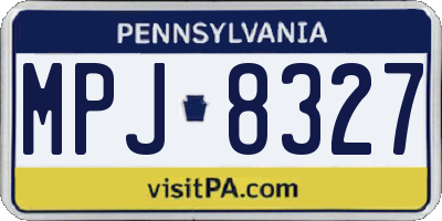 PA license plate MPJ8327