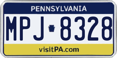 PA license plate MPJ8328
