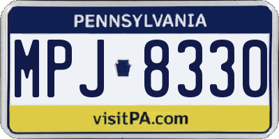 PA license plate MPJ8330