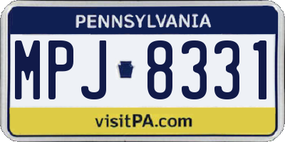 PA license plate MPJ8331